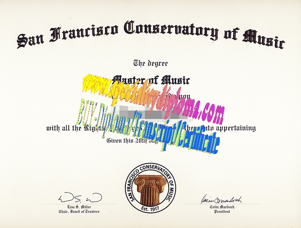 Buy San Francisco Conservatory of Music Diploma Online