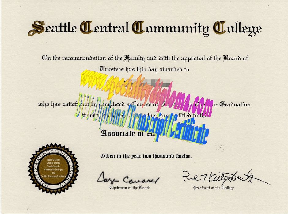 Buy Seattle Central Community College Diploma Online