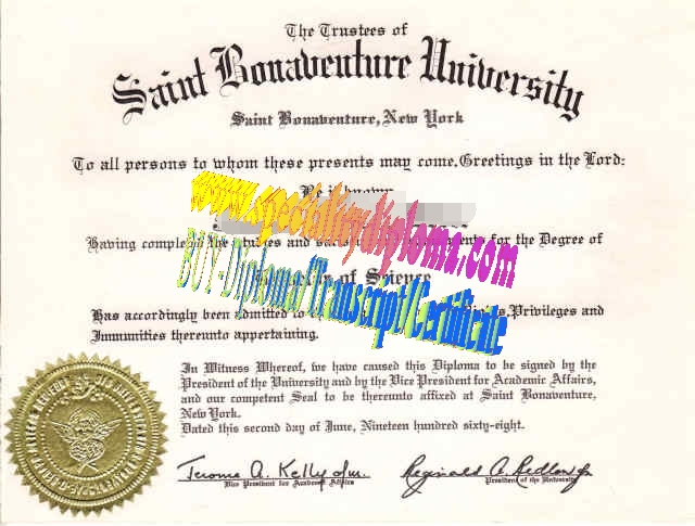 Buy St. Bonaventure University Diploma Online