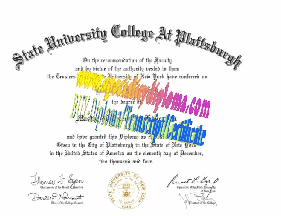 Buy State University of New York Plattsburgh Diploma Online