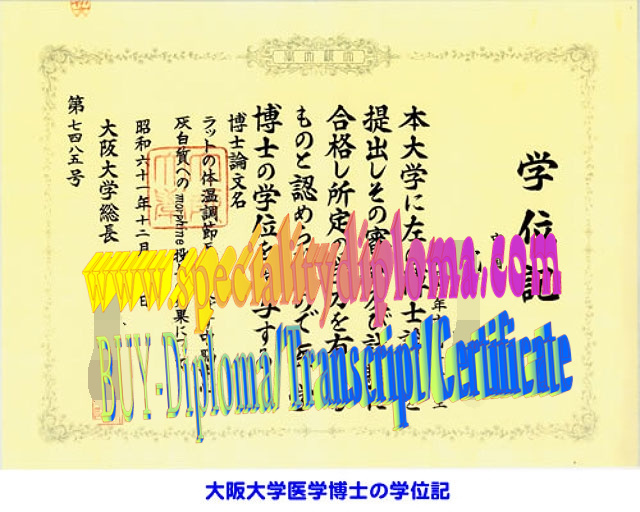 Buy fake Osaka University Diploma