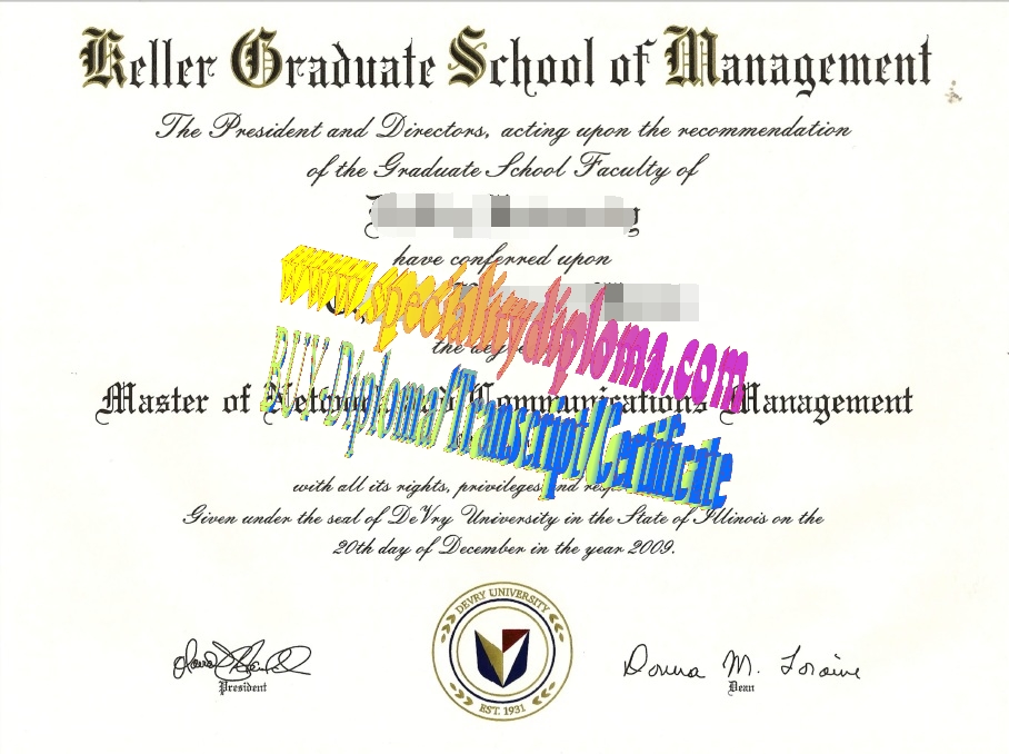 Buy keller graduate school of Management Diploma Online