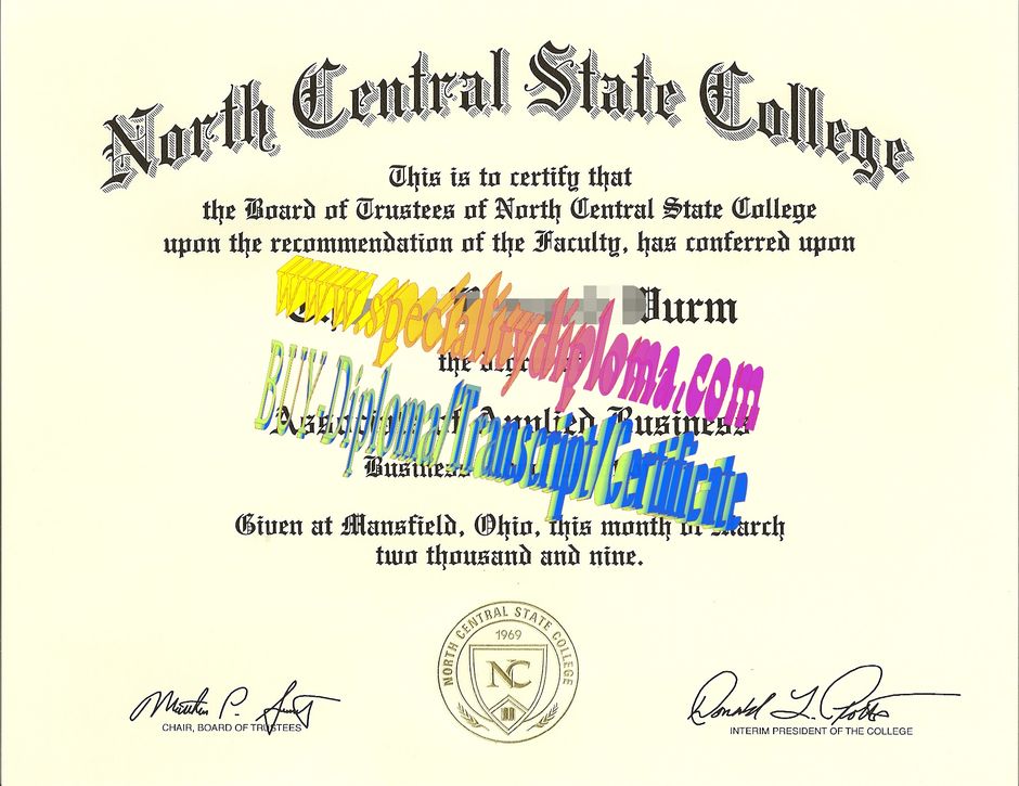 Buy north central state college Diploma Online