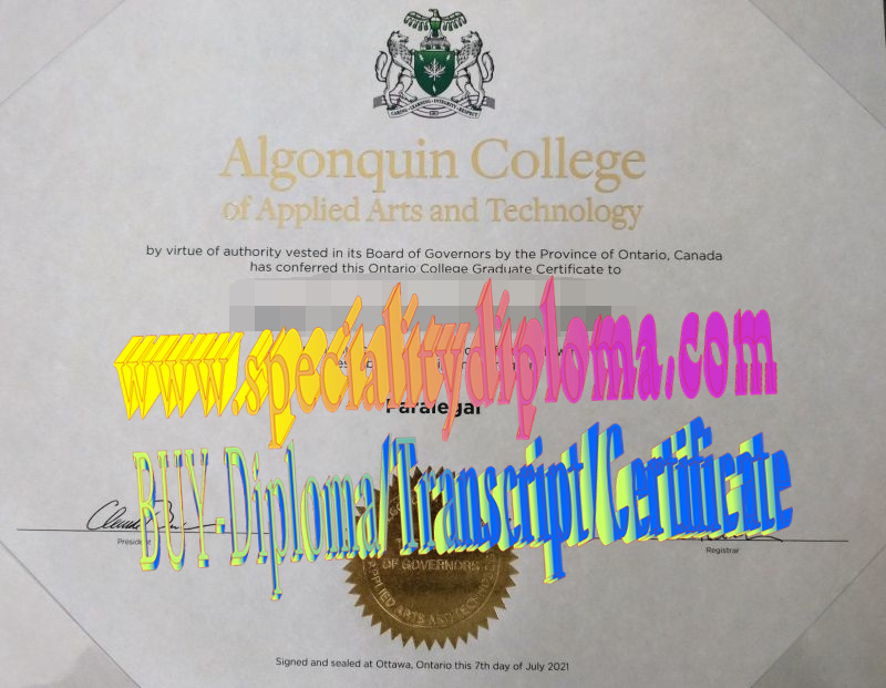 Fake Algonquin College of Applied Arts and Technology Diploma Makers