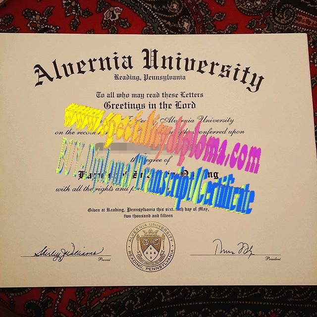 Fake Alvernia University Diploma Certificate