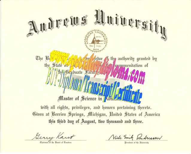 Fake Andrews University Diploma Certificate