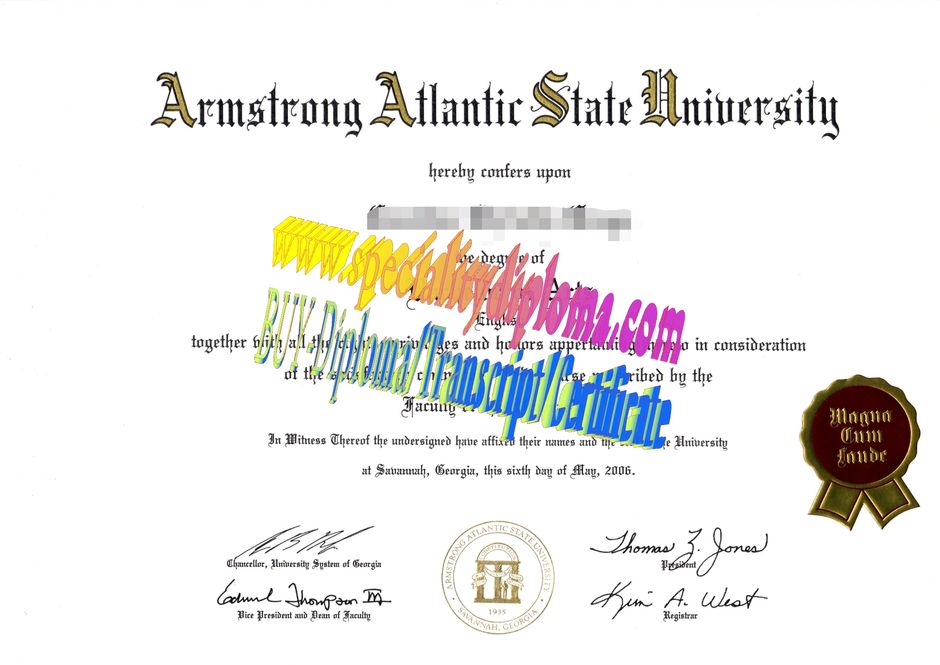 Fake Armstrong Atlantic State University Diploma Certificate