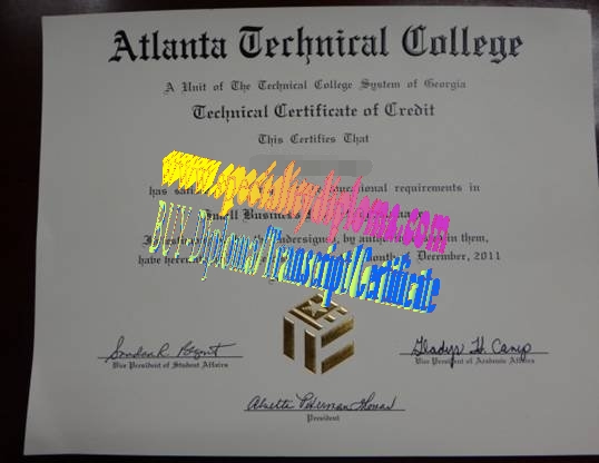 Fake Atlanta Technical College Diploma Certificate