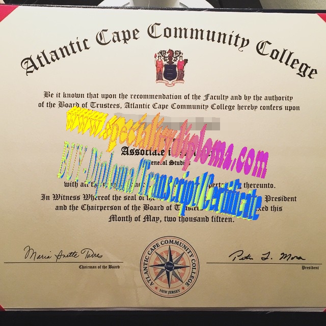 Fake Atlantic Cape Community College Diploma Certificate