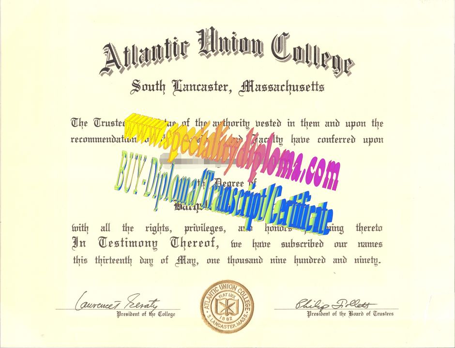 Fake Atlantic Union College Diploma Certificate