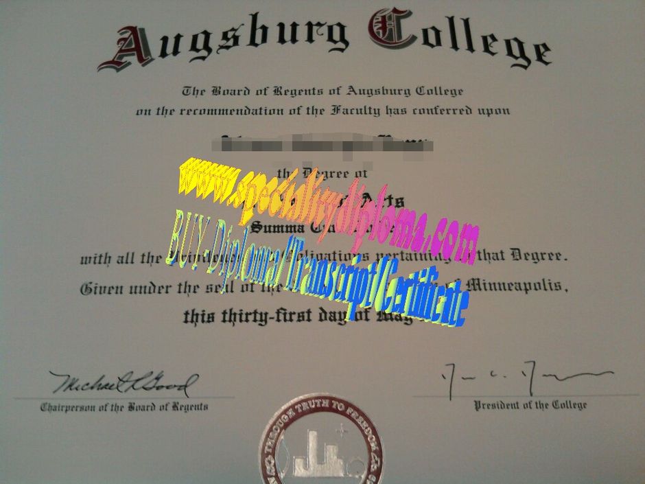 Fake Augsburg College Diploma Certificate