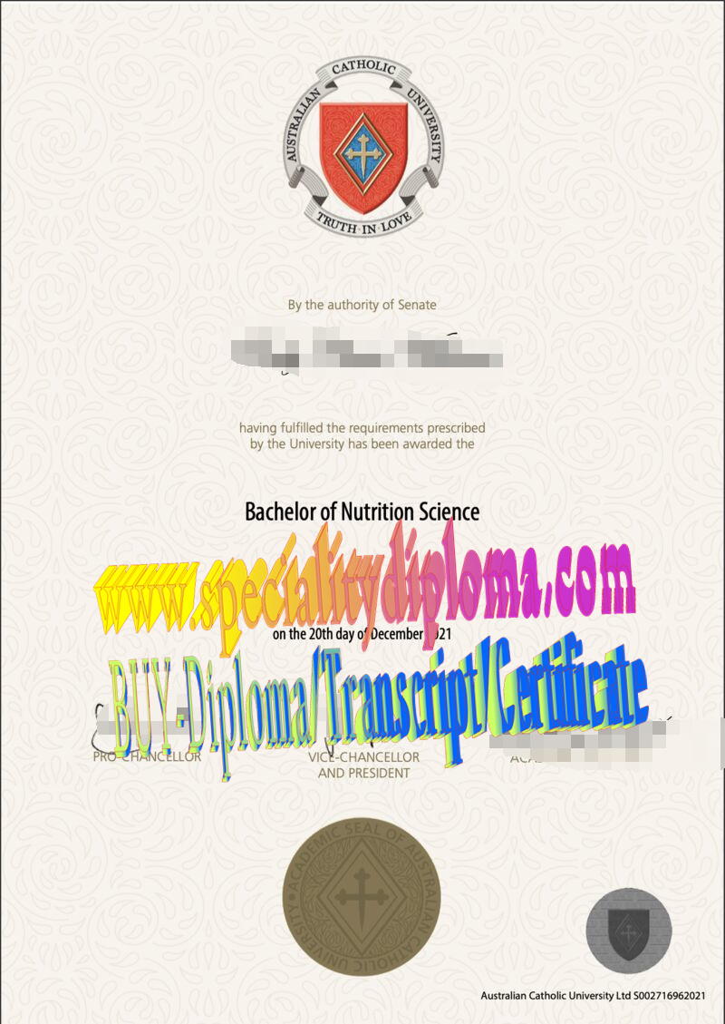 Fake Australian Catholic University Diploma Degree