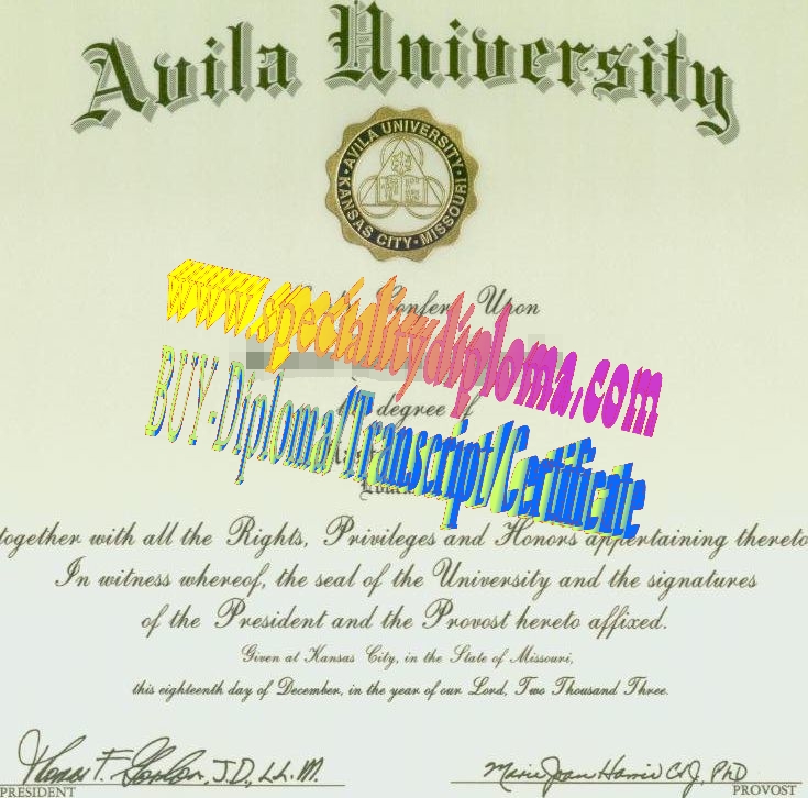 Fake Avila University Diploma Certificate