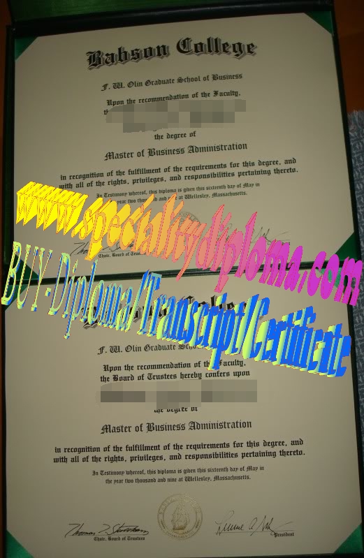 Fake Babson College Diploma Certificate