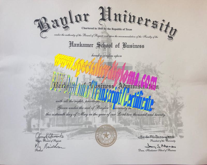 Fake Baylor University Diploma Certificate