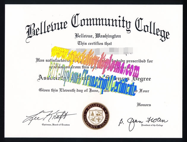 Fake Bellevue Community College Diploma Certificate