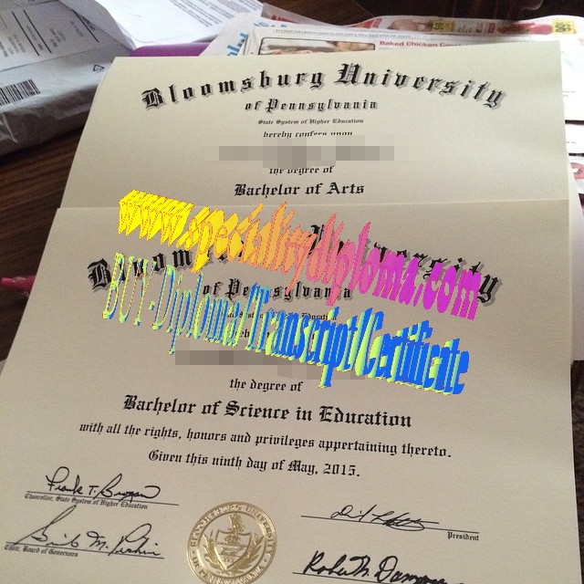 Fake Bloomsburg University of Pennsylvania Diploma Certificate