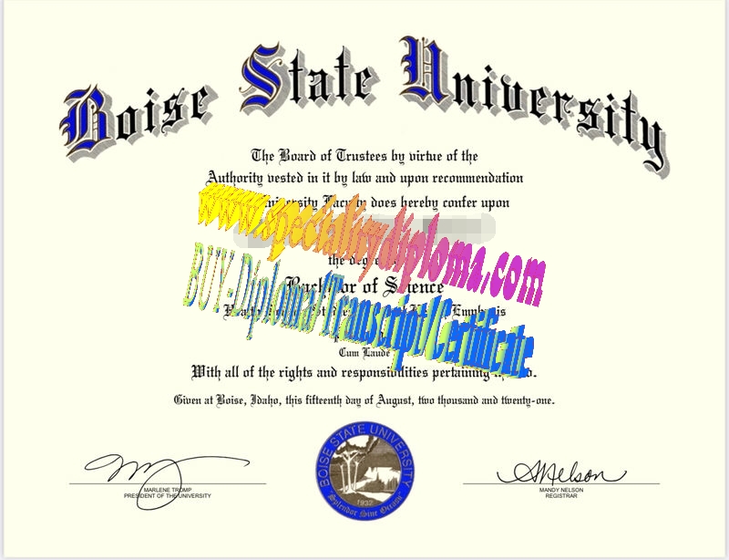 Fake Boise State University Diploma Certificate