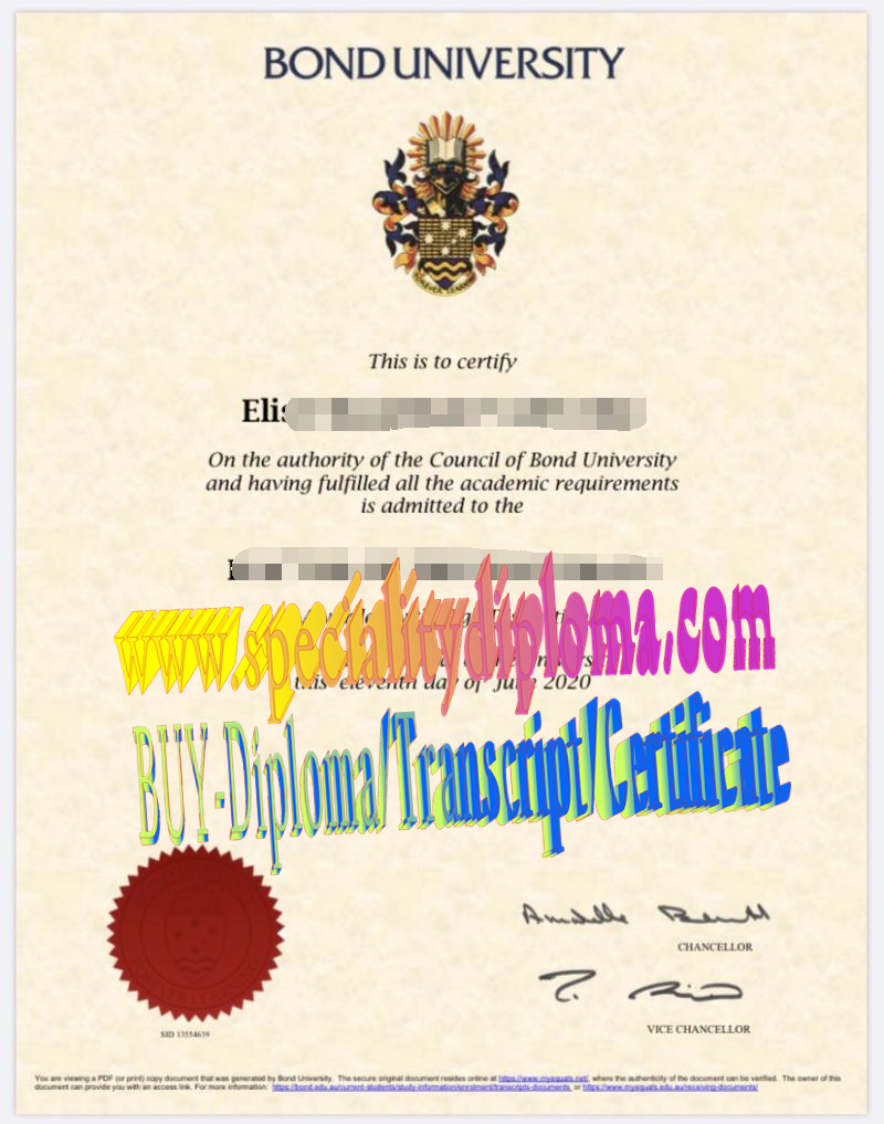 Fake Bond University Diploma Degree