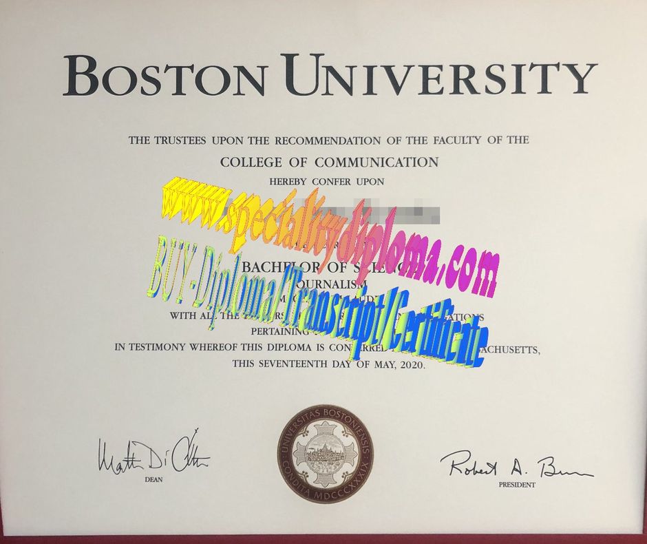 Fake Boston University Diploma Certificate