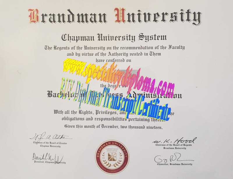 Fake Brandman University Diploma Certificate