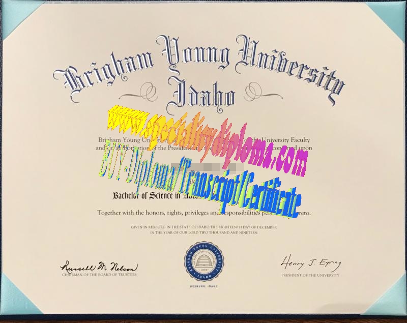 Fake Brigham Young University idaho Diploma Certificate