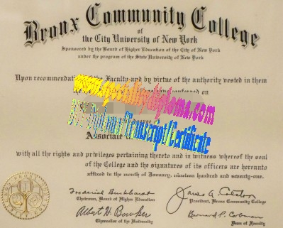 Fake Bronx Community College Diploma Certificate