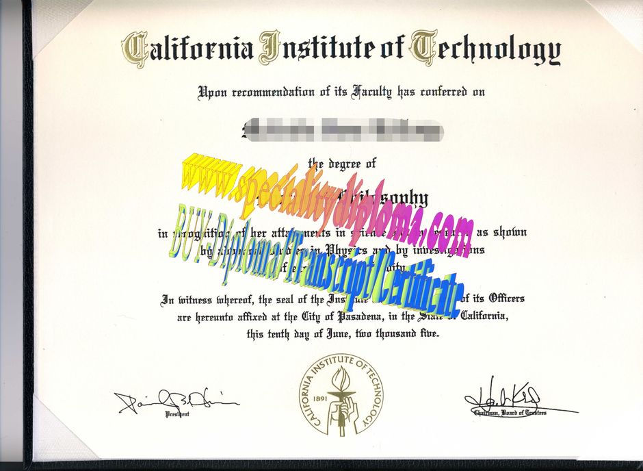 Fake California Institute of Technology Diploma Certificate