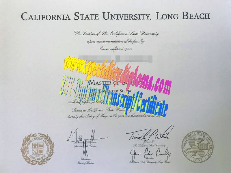 Fake California State University, Long Beach Diploma Certificate