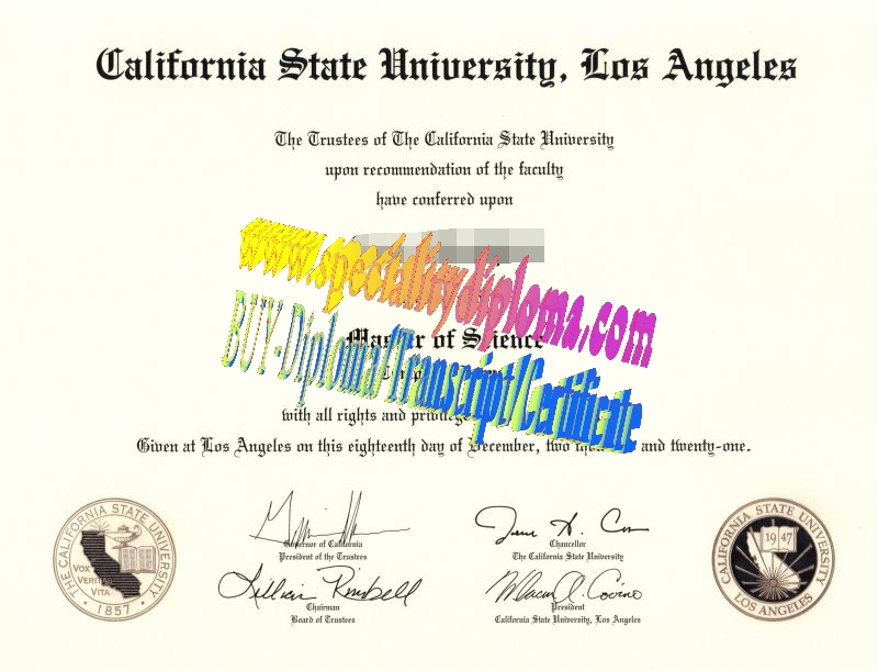 Fake California State University, LosAngeles Diploma Certificate