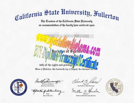 Fake California State University Fullerton Diploma Certificate