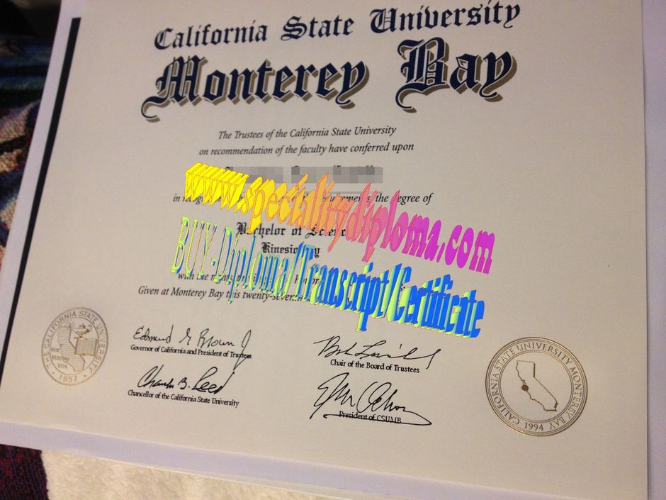 Fake California State University Monterey Bay Diploma Certificate