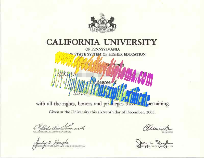 Fake California University of Pennsylvania Diploma Certificate