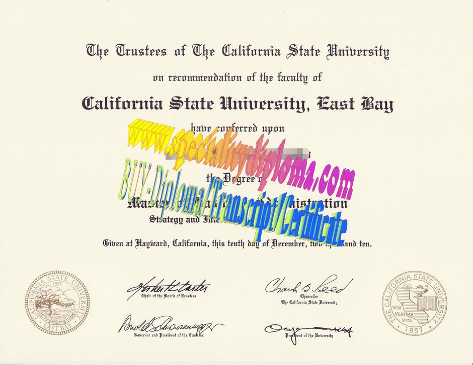 Fake California state University east bay Diploma Certificate