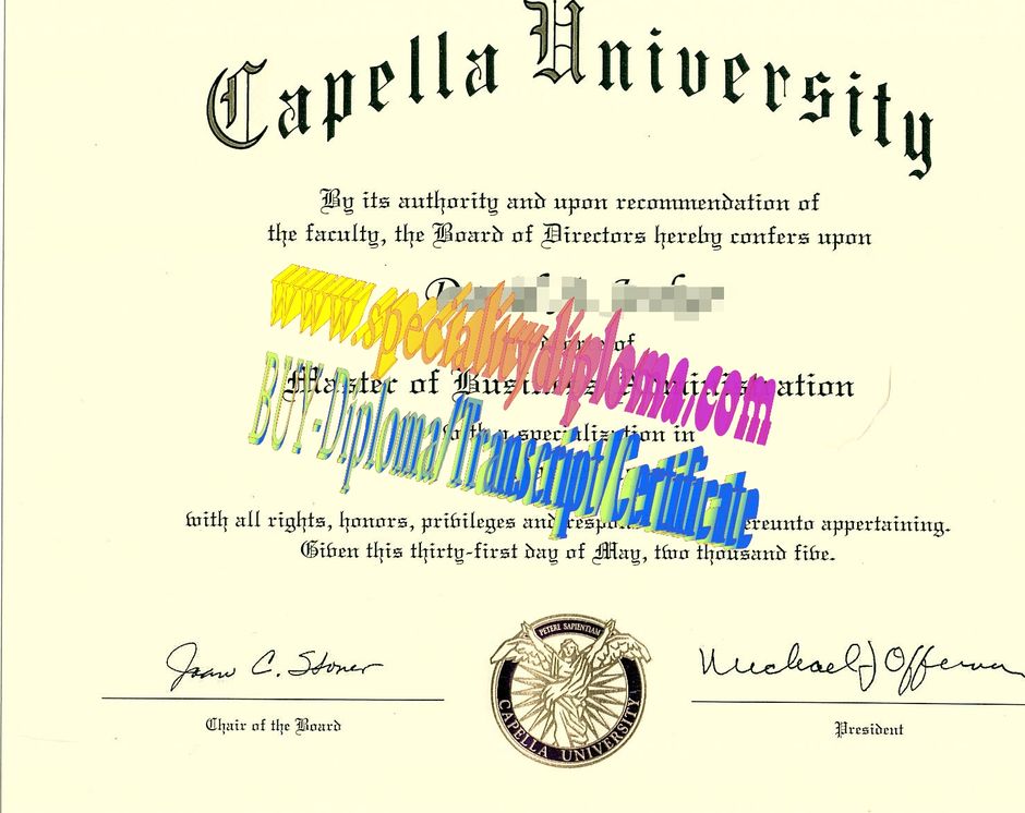 Fake Capella University Diploma Certificate