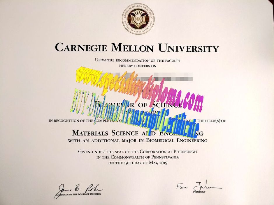 Fake Carnegie Mellon University Diploma Certificate