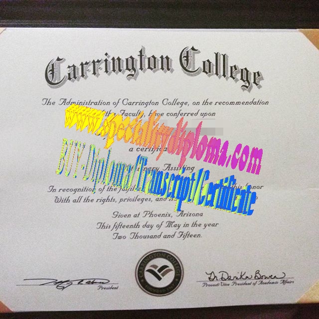 Fake Carrington College Diploma Certificate