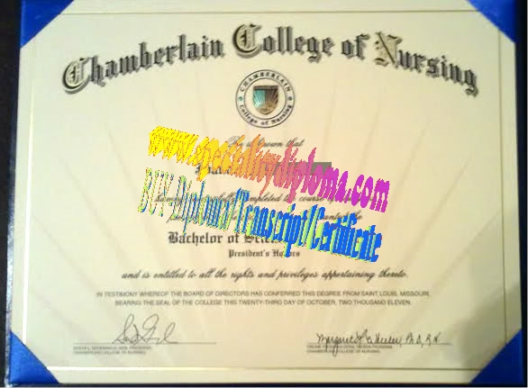 Fake Chamberlain School of Nursing Diploma Certificate