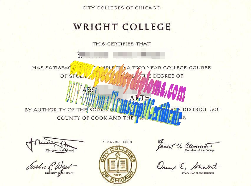 Fake City Colleges of Chicago Harry S Truman College Diploma Certificate