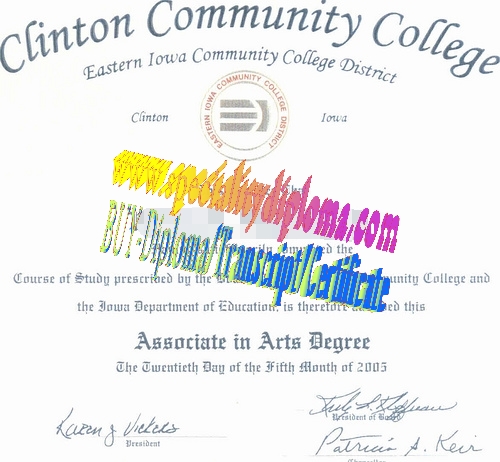 Fake Clinton Community College Diploma Certificate