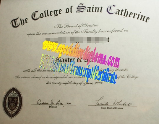 Fake College of St. Catherine Diploma Certificate