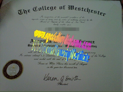 Fake College of Westchester Diploma Certificate