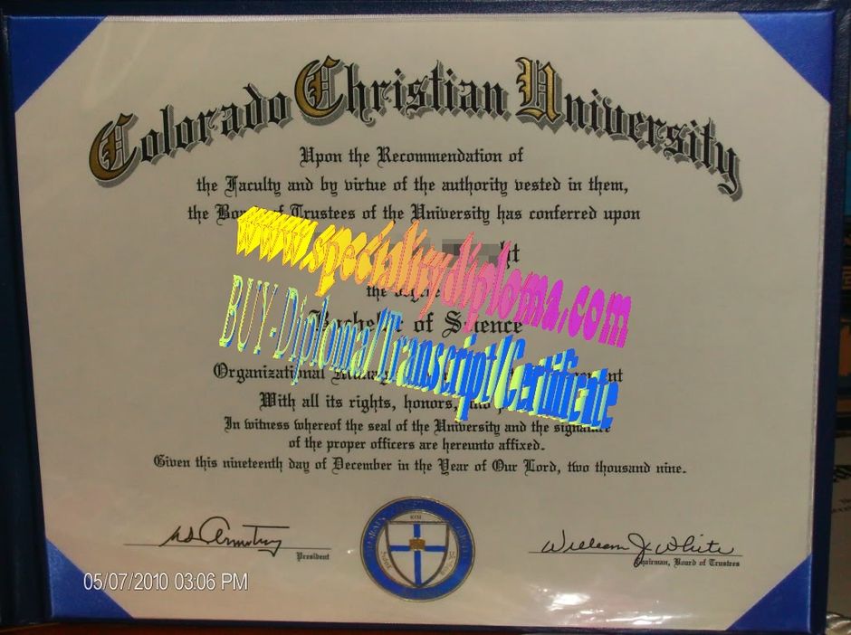 Fake Colorado Christian University Diploma Certificate