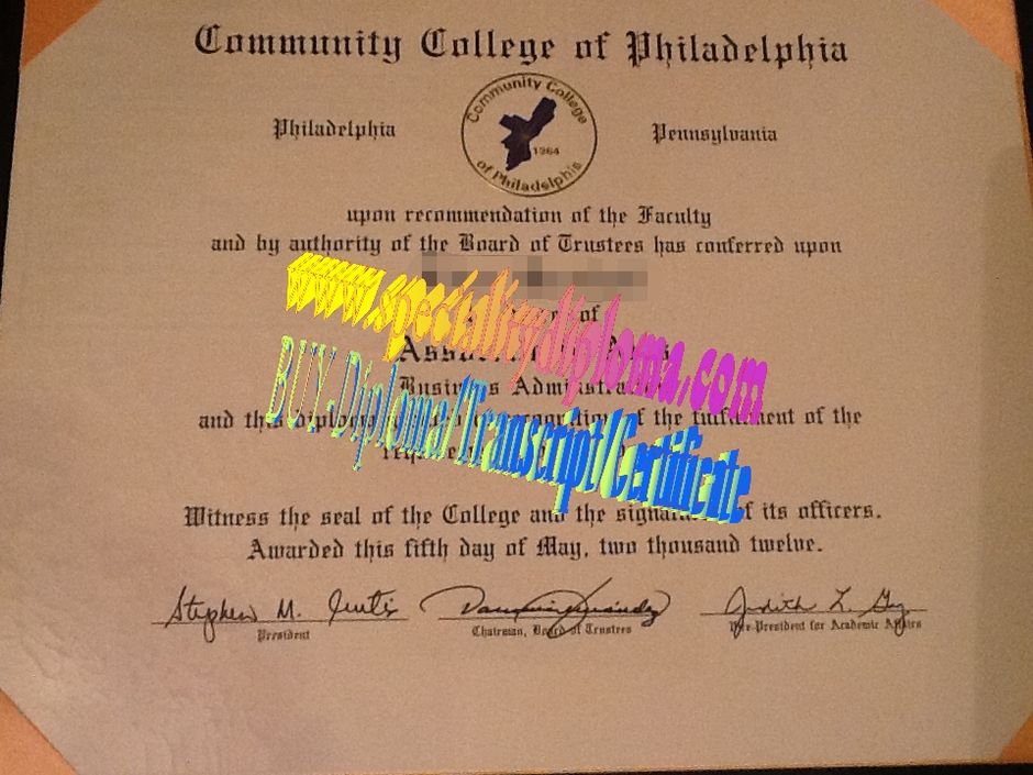 Fake Community College of Philadelphia Diploma Certificate