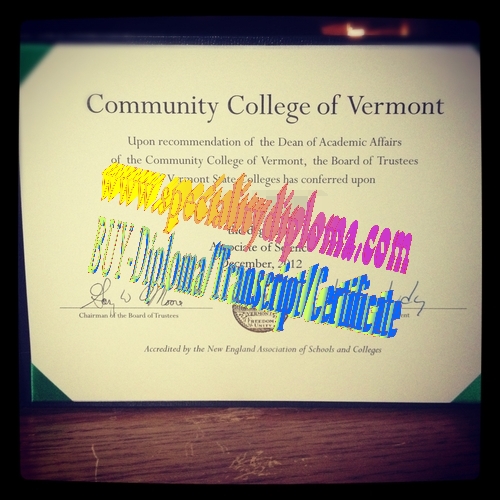 Fake Community College of Vermont Diploma Certificate