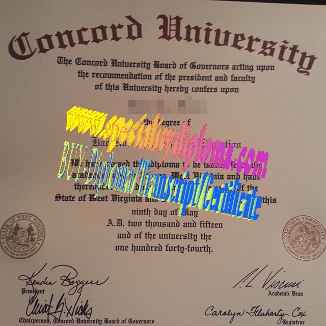 Fake Concord University Diploma Certificate