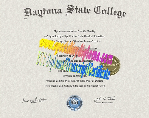 Fake Daytona State College Diploma Certificate