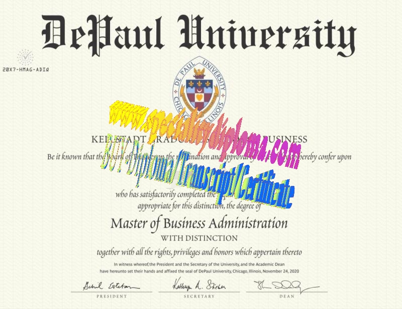 Fake DePaul University Diploma Certificate