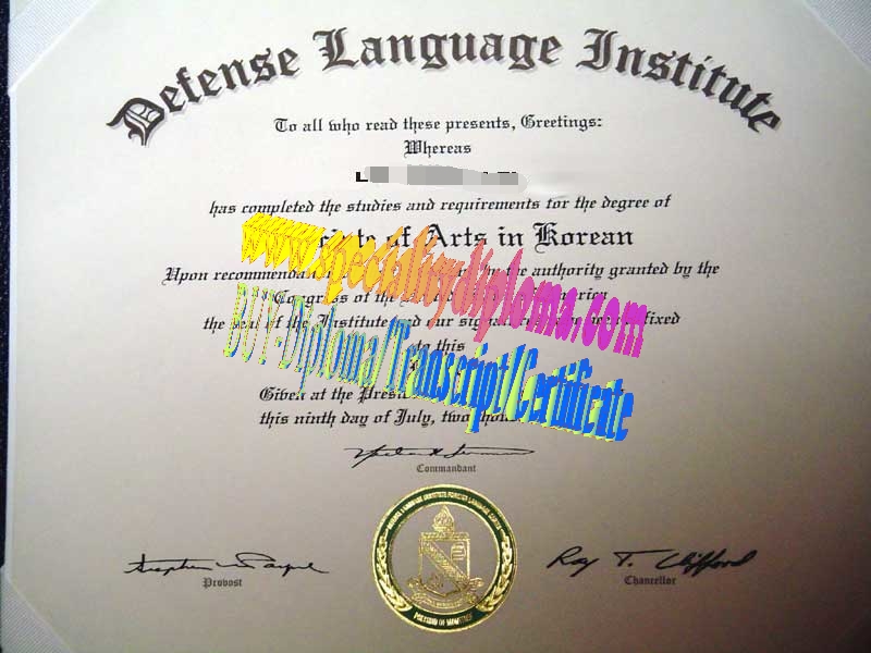 Fake Defense Language Institute Diploma Certificate