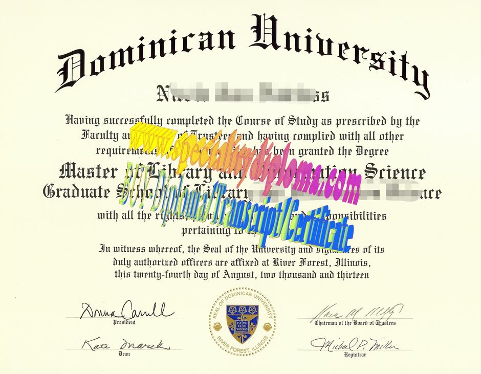 Fake Dominican University Diploma Certificate